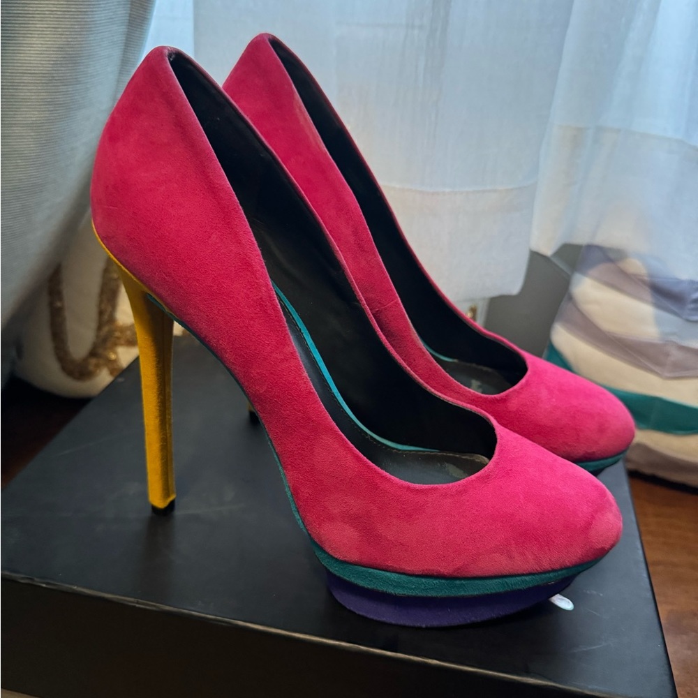 Vintage Brian Atwood Hot Pink Heels Size 9.5 - Gently Used